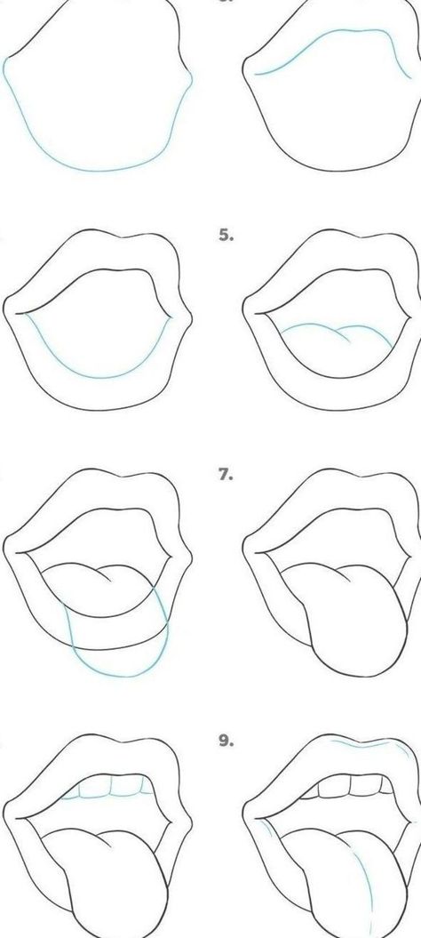 20 Easy Drawing Tutorials for Beginners - Cool Things to Draw Step By Step, Easy Drawing Tutorials for Beginners We live in beautiful times when all knowledge of the world is within reach of the Internet. Do you want to learn ..., Drawings Trin For Trin Tegning, How To Draw Lips, Cool Things To Draw, Easy Pencil Drawings, Hand Sketches, Draw Lips, Draw Step By Step, Drawings For Boyfriend, Easy Drawings For Beginners