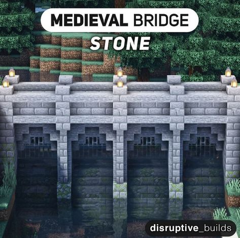 Minecraft Stone Bridge Ideas, Rlcraft Build, Minecraft Aqueduct, Minecraft Stone Bridge, Minecraft Dam, Minecraft Pier, Minecraft Beacon Design, Minecraft Mega Base Ideas, Minecraft Fortress