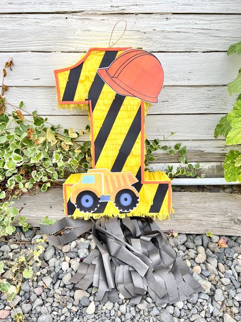 Truck Theme, Yellow Birthday, Tonka Truck, Construction Theme, Recycled Cardboard, Candy Candy, 1st Boy Birthday, Number Two, Number One