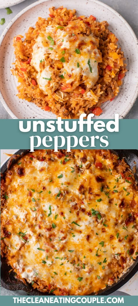 Inside Out Stuffed Pepper Casserole, Stovetop Stuffed Peppers, Lazy Stuffed Peppers, Recipes With Bell Peppers, Deconstructed Stuffed Peppers, The Clean Eating Couple, Unstuffed Peppers, Stuffed Pepper Casserole, Healthy Casserole