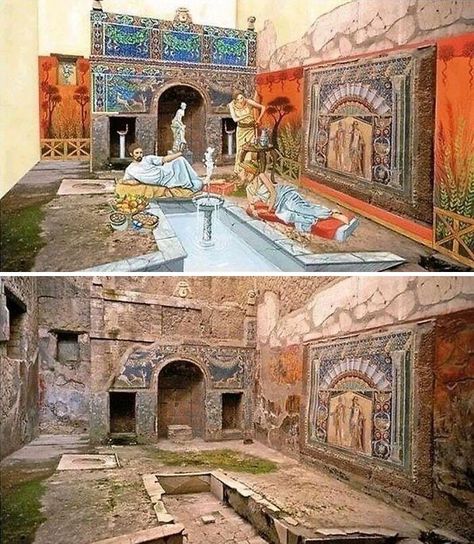 Ancient Roman Houses, Roman House, Ancient Roman Architecture, Architecture Antique, Roman Villa, Istoria Artei, Pompeii And Herculaneum, Empire Romain, Roman Architecture