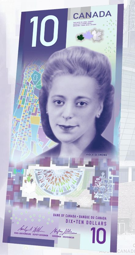 Canada's New $10 Bill Viola Desmond Viola Desmond, Bill Viola, Lake Louise Canada, Canadian Road Trip, Canadian Things, Canadian Money, I Am Canadian, Canadian Coins, Canada Eh