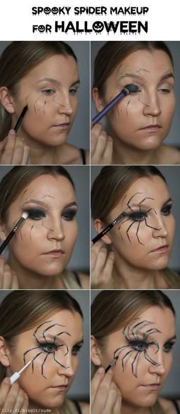 Black And White Eyeliner, Pelottava Halloween, Spider Makeup, Makeup For Halloween, Halloweenský Makeup, Holloween Makeup, Uhyggelig Halloween, Halloween Makeup Diy, Cute Halloween Makeup