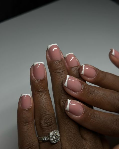 Happy mothers days to all the wonderful mothers out there ❤️🤰🏾 #dovenailsbysharon #structuredmanicure #frenchnails #squarefrenchnails Gel Manicure Round Nails, Short Acrylic Gel Nail Designs, Sns French Tip Short Nails, Short Summer French Nails, Nail Color For Summer 2024, Polish Ideas For Short Nails, Simple Nail Designs Short, Square French Tip Nails, Cornrows Hairstyles