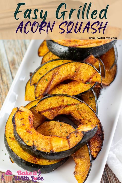 Gold Rush Squash Recipe, Grilling Acorn Squash, Acorn Squash On Grill, Bbq Acorn Squash, Acorn Squash Grilled, Summer Acorn Squash Recipes, Acorn Squash On The Grill, Smoked Acorn Squash Recipes, Grilled Acorn Squash Recipes