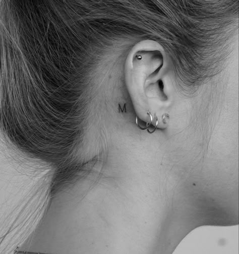 Behind The Ear Tattoo Ideas, Small Neck Tattoos, Behind The Ear Tattoo, Behind Ear Tattoos, J Tattoo, Ear Tattoo Ideas, Neck Tattoos Women, Petite Tattoos, Neck Tattoos