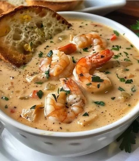 Paula deen lovers | **𝗪𝗔𝗥𝗡𝗜𝗡𝗚  | Facebook Crab And Shrimp Recipes, Shrimp Soups, Stanley Tucci Recipes, Tucci Recipes, Crab And Shrimp Seafood Bisque, Bisque Recipes, Seafood Bisque Recipe, Cooking Crab, Ckd Recipes