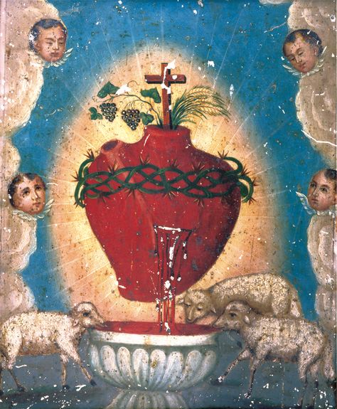 Our Lord's Sacred Heart Istoria Artei, Jesus Prints, Sacred Heart Of Jesus, Heart Of Jesus, Religious Icons, Catholic Art, Arte Popular, Mexican Art, Mexican Folk Art