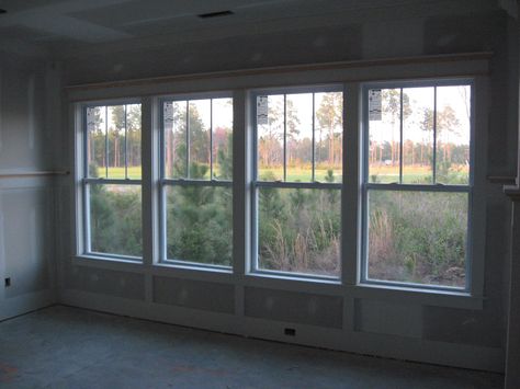 Dining room windows(4) Home Remodeling Exterior, Window Grids, Ranch House Exterior, Dining Room Windows, Double Hung Windows, Cottage Exterior, Wall Exterior, Roof Colors, Cottage Interior