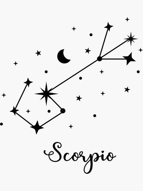 "Scorpio Constellation Stars" Sticker for Sale by UponStars | Redbubble Scorpio Star Constellation Tattoo, Constellations Scorpio, Scorpio Cake, Constellation Stickers, Scorpio Star Constellation, Constellation Drawing, Star Constellation Tattoo, Scorpio Constellation Tattoos, Constellation Scorpio