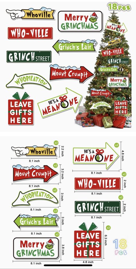 #christmasdecor #affordabledecor #holidaydecor #christmas2024 #diydecor #festiveideas #budgetfriendly #homeinterior #decoratingideas #boredpanda Grinch Themed Tree, Merry Grinchmas Sign, Grinch Theme Christmas, Grinch Signs, Grinch Sign, Winter Wonderland Card, Cricut 3, Gift Exchange Ideas, Grinch Tree