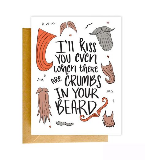 Beard Birthday, Cards For Couples, I Miss You Card, Boyfriend Card, Card For Boyfriend, Beard Humor, Boyfriends Girlfriends, Card Anniversary, Stationary Set