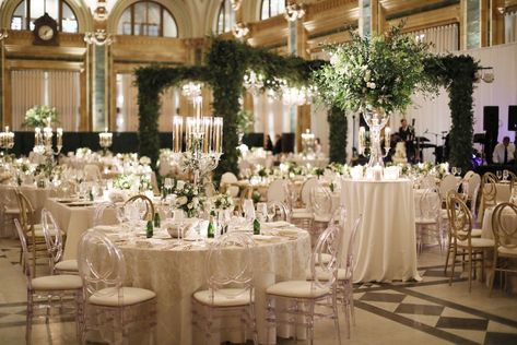 White wedding ideas | white and gold wedding | wedding color ideas | luxury wedding | wedding decor | wedding reception design | Opulent White on White Wedding at The Pennsylvanian. For more luxury wedding ideas, visit burghbrides.com! White On White Wedding, Train Station Wedding, Pittsburgh Wedding Venues, Wedding Reception Design, Pittsburgh Wedding, Reception Design, Pittsburgh Weddings, Beautiful Wedding Venues, Ballroom Wedding