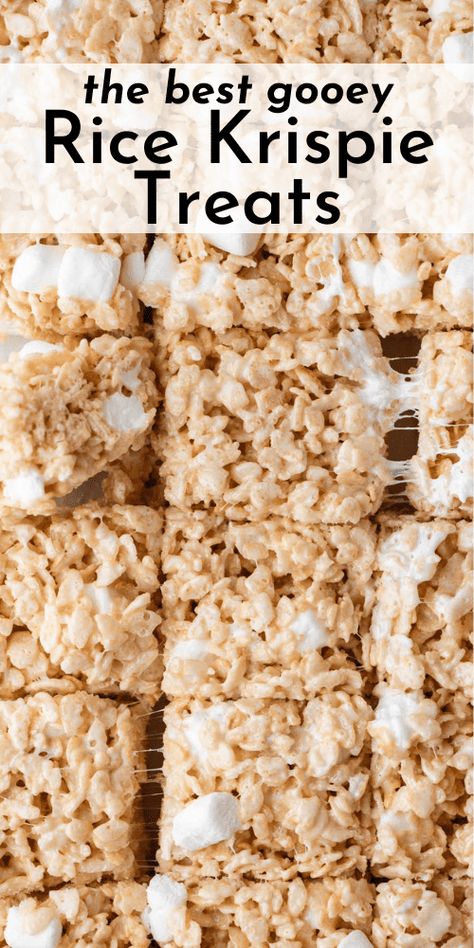 These extra gooey and soft rice krispie treats are absolute perfection. Just 5 simple ingredients, 6 easy steps, and my secret tips and tricks make rice krispie treats that are a step above the rest. Soft Rice Krispie Treats, The Best Rice Krispie Treats, Best Rice Krispie Treats Recipe, Best Rice Krispie Treats, Homemade Rice Krispies, Rice Krispie Bars, Homemade Rice Krispies Treats, Rice Crispy Treats Recipe, The Best Rice