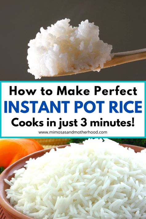 How to Make Rice in an Instant Pot ⋆ Mimosas and Motherhood Instant Pot One Pot Meals, Best Rice Recipe, Instant Pot Rice, Shredded Chicken Crockpot, The Best Rice, Pressure Cooker Rice, White Rice Recipes, Best Rice, Dump Meals