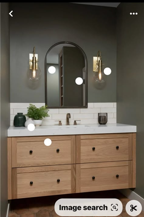 Tile Wall In Bathroom Vanities, Double Sink Bathroom Vanity Tile Backsplash, Bathroom Green Subway Tile, Bathroom Sink Tiles Backsplash, Backsplash Behind Mirror In Bathroom, Tiled Wall Behind Bathroom Vanity, Tile Bathroom Backsplash Vanities, Vanity Wall Tile Ideas, Bathroom Tan Vanity