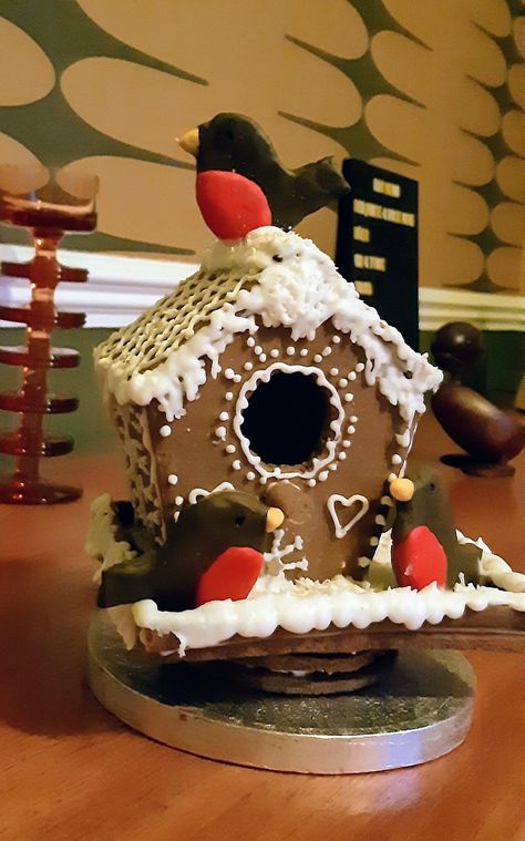 Gingerbread birdhouse Bird House Gingerbread Houses, Gingerbread Birdhouse, 2024 Christmas, Gingerbread Houses, Project Inspiration, Birdhouse, Gingerbread Man, Gingerbread House, Bird Houses