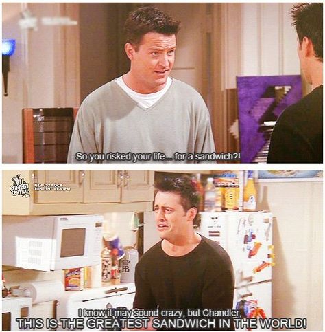 Joey and his sandwich Joey In London, Joey Tribbiani Imagines, Joey Tribbiani Quotes Funny, Joey Tribbiani How You Doin, How You Doing Joey, Friends Jokes, Flirting Tips, Chandler Joey, Friends Memes