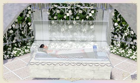 Mod The Sims - Request : Glass Coffin Aesthetic Coffins, Coffin Bed, Glass Coffin, Noli Me Tangere, Out Of Nowhere, Samurai Warrior, Sims House, Electronic Art, The Goddess