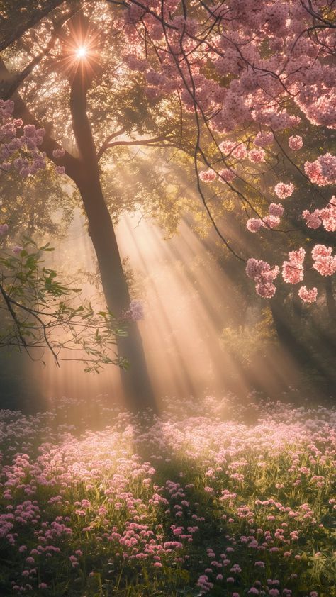 Light Flowers Wallpaper, Majestic Backgrounds, Majestic Wallpaper, Beautiful Scenery Drawing, Ethereal Landscape, Magical Decor, Wallpaper Estetika, Pink Nature, Ethereal Aesthetic