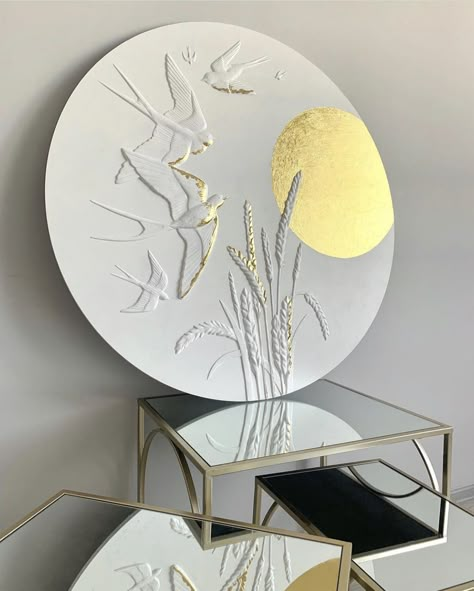 Sculpture Art Projects, Gold Art Painting, Diy Abstract Canvas Art, Creative Wall Art, Plaster Wall Art, Abstract Art Diy, Wall Art Ideas, Diy Canvas Wall Art, Diy Wall Art Decor