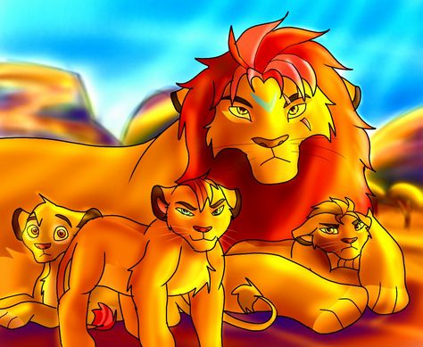 Kion and his cubs Lion Guard Fuli, King Scar, Spyro And Cynder, Lion King Story, Lion King Art, Lion Guard, King Art, Sarada Uchiha, The Lion