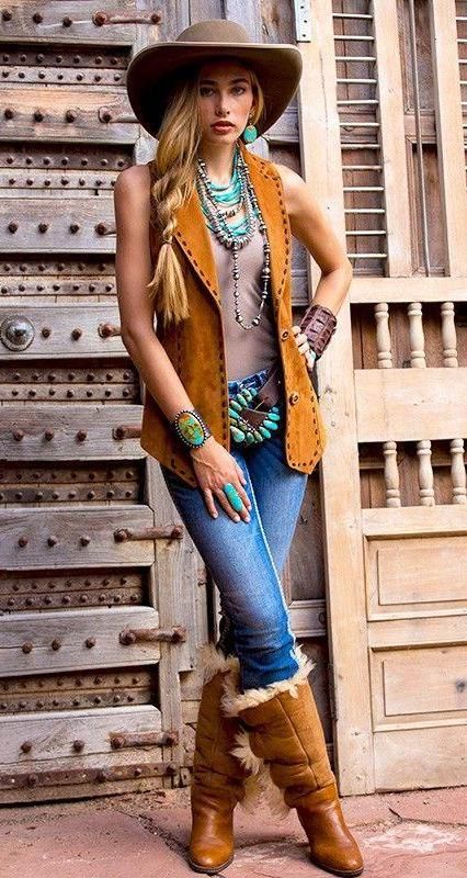 Womens Western Outfits, Western Chic Outfits, Mode Country, Country Chic Outfits, Trajes Country, Moda Country, Wilde Westen, Western Wear Outfits, Looks Country