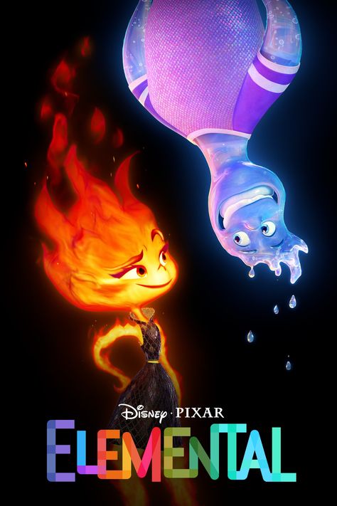 Elemental Fanart, Pixar Elemental, Disney Elemental, Pixar Poster, Good Luck Gif, New Disney Movies, Fire Element, Walt Disney Pictures, Animation Movie