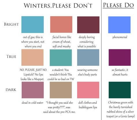 Please No Colours for Winters Color Analysis Winter, Winter Skin Tone, 12 Blueprints, Cool Winter Color Palette, Deep Winter Palette, Color Seasons, Deep Winter Colors, Winter Palette, Colour Analysis