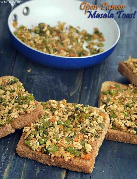 Masala Toast, Toasted Sandwich Recipes, Cheese Toast Recipe, Open Sandwich, Paneer Masala, Toast Ideas, Menu Sarapan Sehat, Cheese Toast, Tea Time Snacks