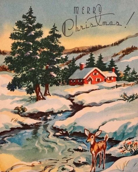 Christmas Imagery, Vintage November, Season Art, Winter Christmas Scenes, Christmas Card Illustration, Vintage Holiday Cards, Vintage Christmas Card, Vintage Christmas Images, Christmas Journal