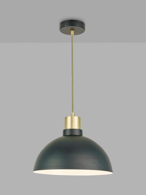 Made from steel and accented with nickel or brushed brass detail, this ceiling light will make a statement directly above a dining table or kitchen island. Its wide, dome shape enhances an effective spread of light and its painted finish softens its subtle, industrial-inspired look. It's height-adjustable at the point of installation, so you can position it perfectly in your space. With great prices and great design, our new brand offers style and quality for modern living today. Whatever you ne Utility Inspiration, Brass Detail, Ceiling Shades, Shell Station, Pendant Ceiling Light, Ceiling Lighting, Brushed Brass, Kitchen Lighting, Shop Lighting