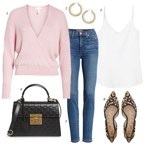 blush pink sweater leopard flats, fall outfit, women fashion, how to build stylish wardrobe, how to wear leopard shoes, gucci bag, style blogger 60s Fashion Icons, Fashion Meaning, Leopard Shoes Outfit, Pink Sweater Outfit, Fashion Keywords, Blush Pink Sweater, Blush Sweater, Looks Jeans, Pull Rose