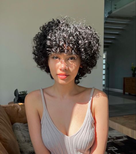 Rounded Haircut Curly Hair, Curly Cut Short Hair, 3b Short Hairstyles, Natural Hair Twa Wash And Go, Curly Short Hair Korean, Short Coily Haircuts, Hair Korean Style Short, Style Curly Short Hair, Coily Short Hair