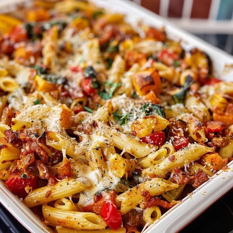 Baked Penne with Roasted Vegetables Recipe - Hamburger Rice Casserole, Hamburger Rice, Easy Egg Casserole, Roasted Vegetables Recipe, Beef Casseroles, Broccoli Recipes Casserole, Baked Penne, Ann Wood, Rice Casserole Recipes