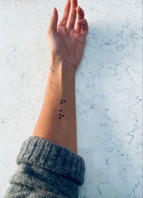 Dad tattoo, dad braille tattoo, feminine tattoo, arm tattoo, womens tattoo I Love You In Braille Tattoo, Faith In Braille Tattoo, Breathe Symbol Tattoo Placement, Braille Numbers, Braille Tattoo, Braille Necklace, Women's Tattoo, Page Borders Design, Dad Tattoos