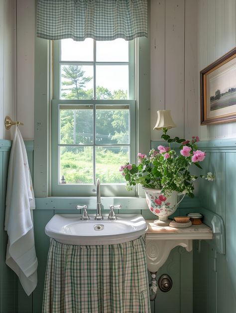 Cottage Washroom, Cottage Core Bathroom, Cottagecore Bathroom, Cottage Rooms, Cottage Style Bathrooms, Laundry Room/mudroom, Cottagecore Room, Background Reference, Cottagecore Room Decor