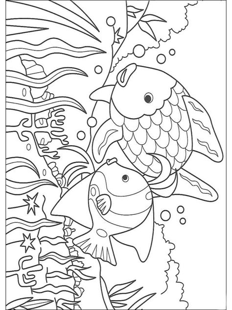 Rainbow Fish coloring pages Fish Colouring, Rainbow Fish Activities, Rainbow Fish Coloring Page, Fish Color, Fish Coloring, Fish Activities, Scrappy Doo, Underwater Plants, Frog Coloring Pages