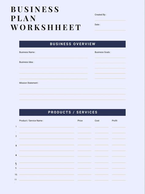 printable worksheets to help get you started get started on your business plan. How To Make A Business Plan, Business Plan Template Free Printables, Business Paperwork, Salon Content, Craft Business Plan, Food Truck Business Plan, Business Ideas List, One Page Business Plan, Business Tricks