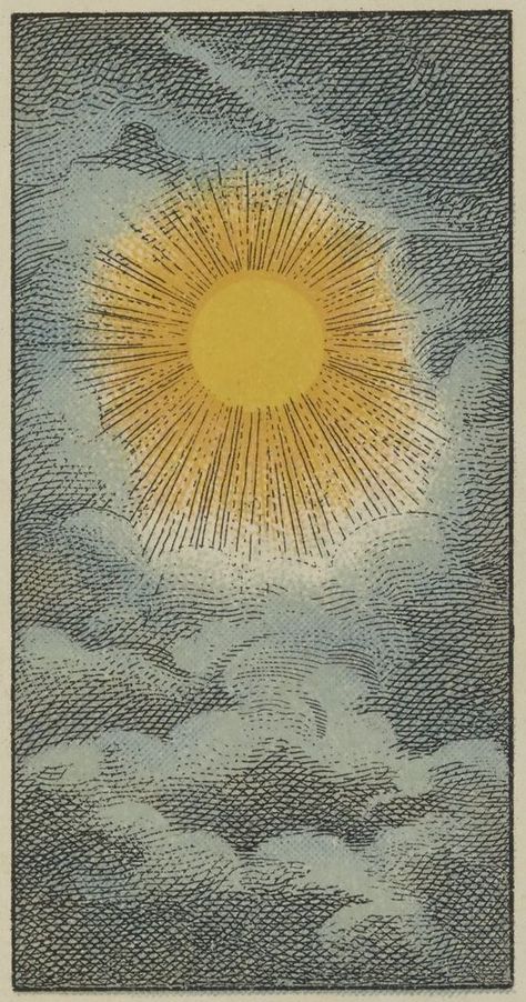 Sun Breaking Through Clouds, Book Of Thoth, Sun Aesthetic, The Sun Tarot, Arte Peculiar, Artistic Wallpaper, Celestial Art, Sun Art, Tarot Deck