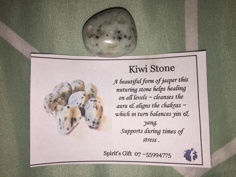 Kiwi Stone Kiwi Stone Meaning, Kiwi Jasper Crystal Meaning, Kiwi Jasper, Spirit Gifts, Crystals Healing Properties, Healing Properties, Crystal Meanings, Kiwi, Crystal Healing