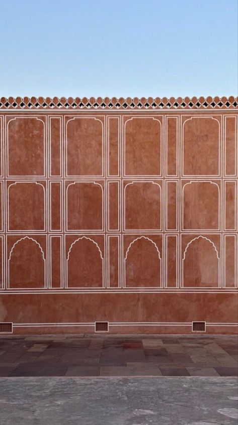 Modern Rajasthani Interiors, Punjabi Architecture, Indian Arches, Curved Door, Hospital Plans, Hussain Rehar, Event Booth Design, Interior Murals, Urumqi