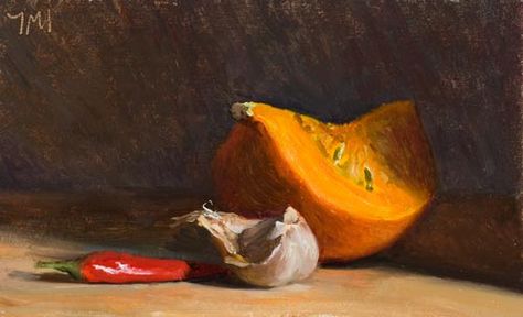 Paintings Still Life, Squash Chili, Still Life Pictures, Still Life 2, Daily Painting, Painting Still Life, Hyperrealism, British Artist, Persimmon