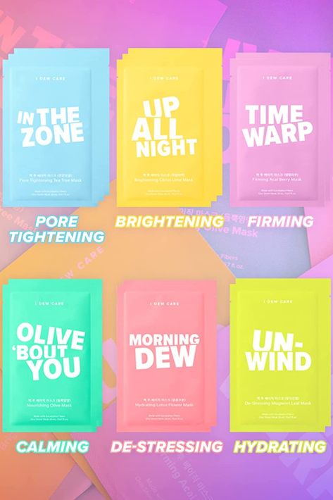 I DEW CARE Sheet Mask Pack - Let’s Get Sheet Faced Tea Tree Mask, I Dew Care, Sheet Mask Set, Korean Glass Skin, Gifts Sets, Pore Mask, Fall Candle Scents, Mask Pack, Facial Sheet Mask