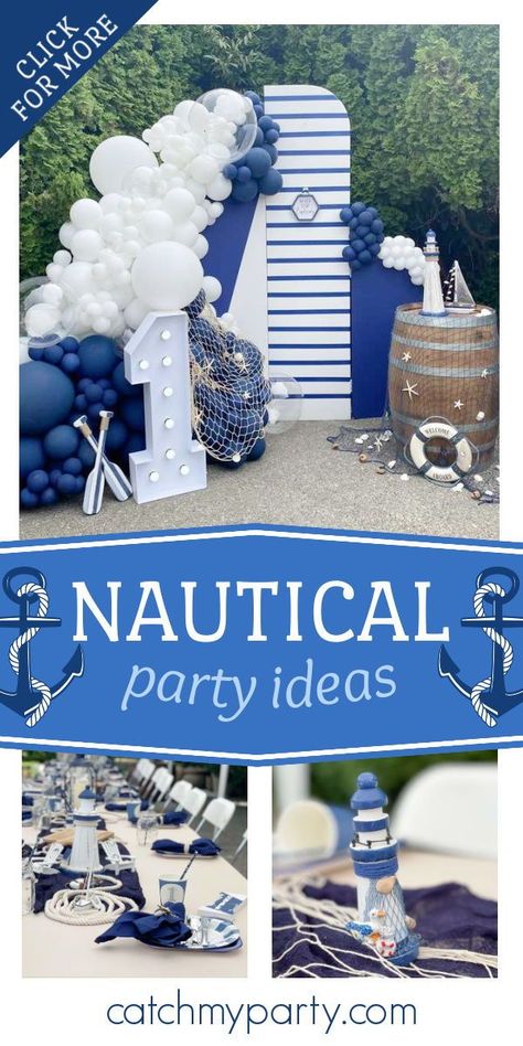 Nautical Baby Shower Boy, Nautical Birthday Party, Deco Marine, Nautical Cake, Nautical Themed Party, Baby Boy Shower Favors, Boat Decor, Nautical Birthday, Nautical Party