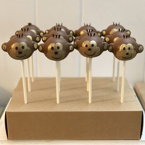 Monkey Cake Pops, Monkey Food, Cake Pop Recipe Easy, Monkey Birthday Party, Girl Monkey, Monkey Birthday Parties, Muncie Indiana, Monkey Party, Monkey Cake