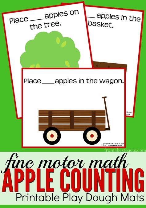 Apple Playdough Mats Free Printables, Apple Playdough Mats, Apple Playdough, Preschool Apple Unit, Preschool Units Themes, Apple Counting, Apple Week, Playdough Tools, Preschool Apple Theme