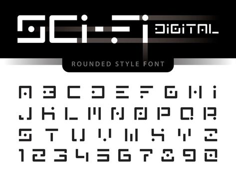 Digital Futuristic Alphabet Letters and numbers Alphabet Code, Pixel Font, Banner Design Inspiration, Futuristic Fonts, Digital Alphabet, Graffiti Lettering Fonts, Photoshop Text, Typography Alphabet, Cool Pixel Art