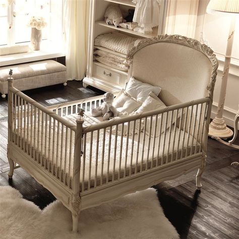 Royal Crib from Petite Tresor, Notte Fatata line in Beverly Hills French Country Nursery, Royal Nursery, Country Nursery, White Crib, Real Estat, Dream Nurseries, Beautiful Nursery, Baby Room Design, Vintage Nursery