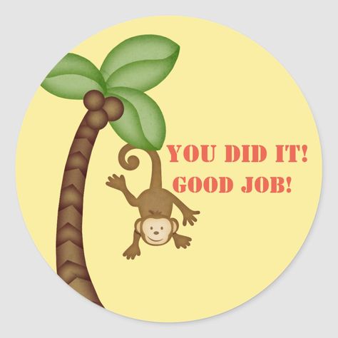 Great Job Stickers, 2nd Grade Reading Comprehension, Job Humor, Work Stickers, Reward Stickers, Monkeys Funny, Cute Monkey, School Stickers, Kid Memes